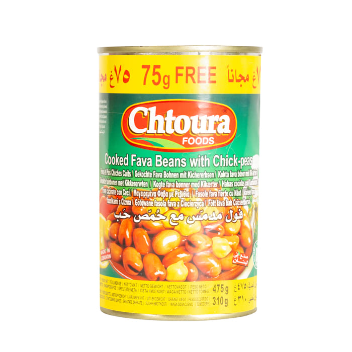 فول مدمس مع حمص حب شتورة فود 475غرام